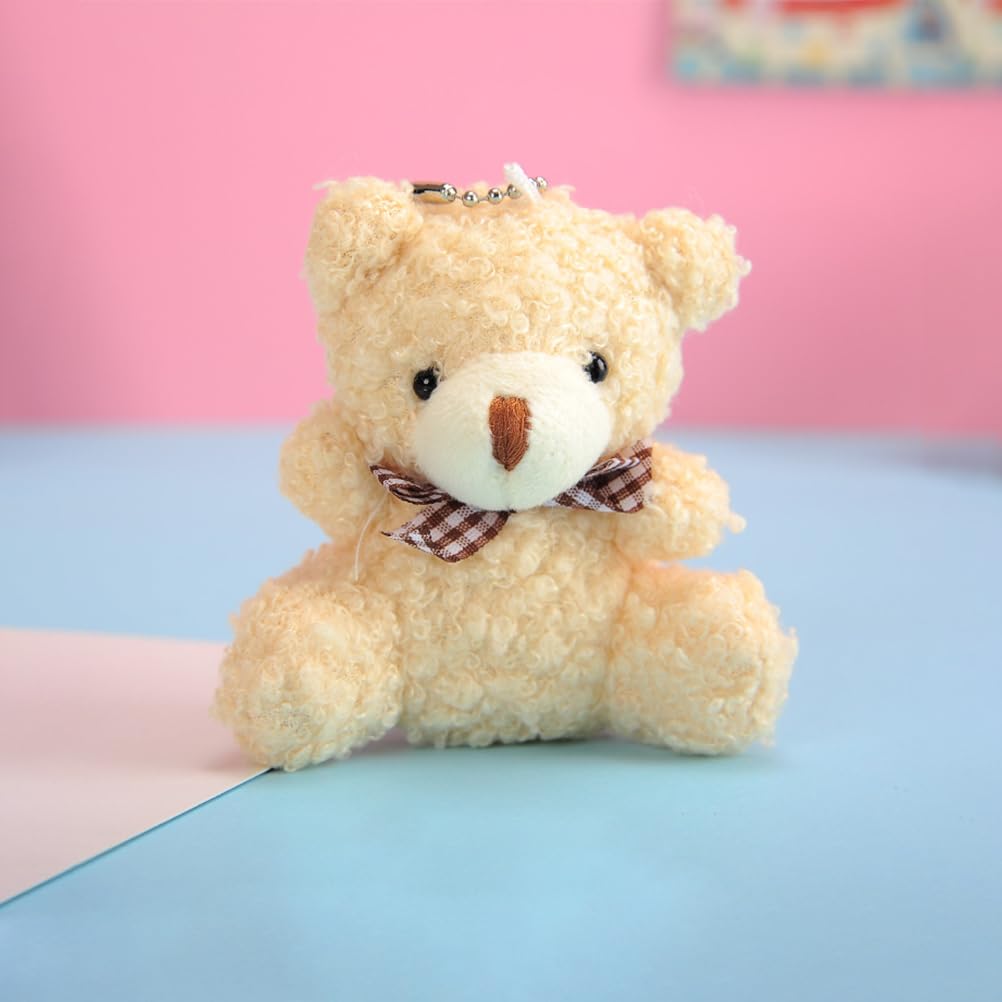 STOBOK плюшевый брелок медведь 4 шт. цепочка с шариками милый брелок мягкий подарочный пакет подвеска автомобильный ключ