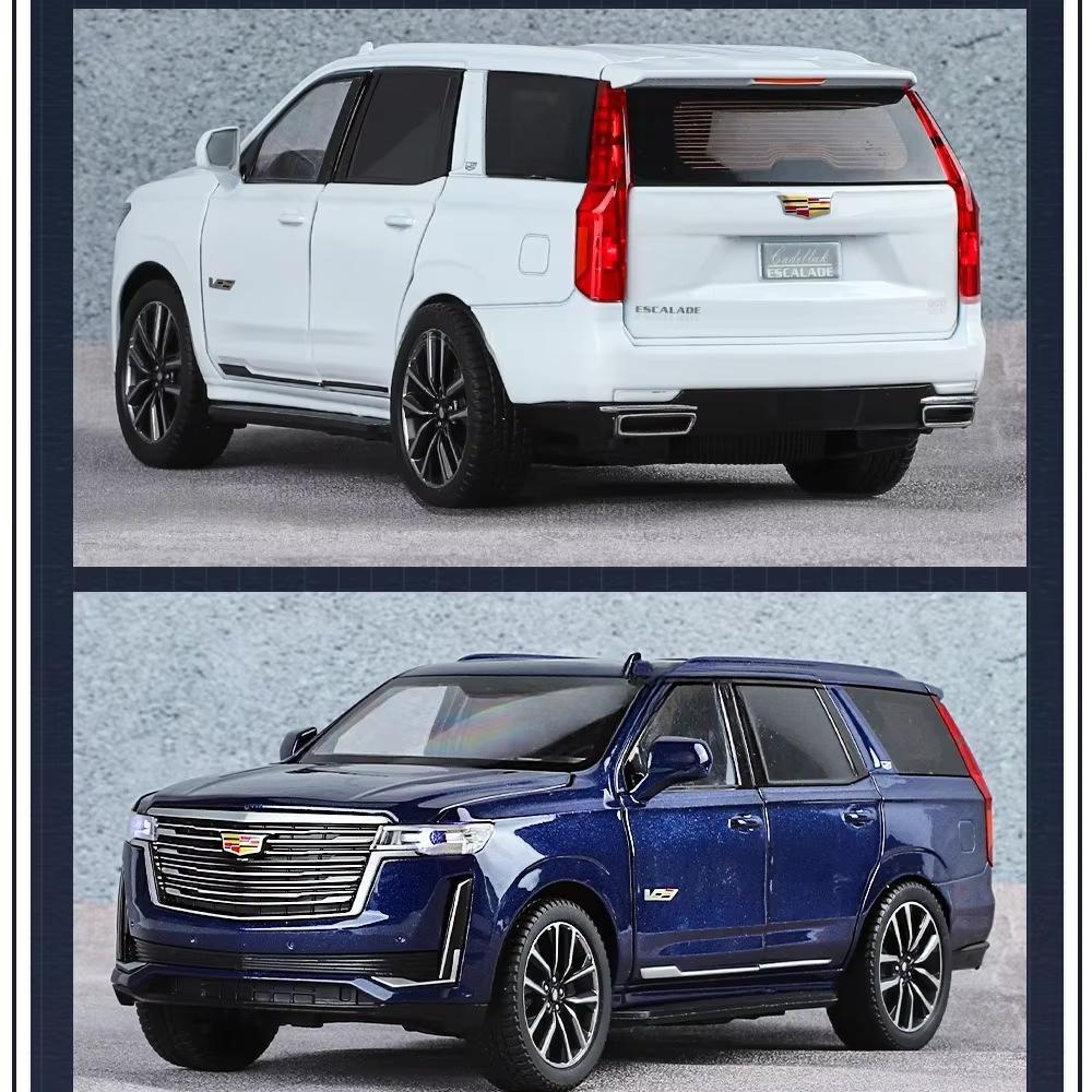 Новый 1:24 Cadillac Металлическая литая модель 5 дверей, которые можно открыть, звук и свет, амортизация, инерционный механизм, декоративная игрушка, детская коллекция для мальчиков