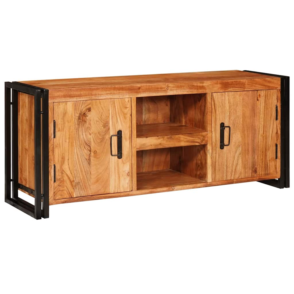 TV Cabinet with Shelf Brown 120 x 33 x 50 cm Solid Wood Acacia