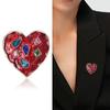 Stylish Retro Heart-Shaped Brooch, Simple Rhinestone Collar Pin Fixed Clothes Buckle Pin Anti-Light Accessories