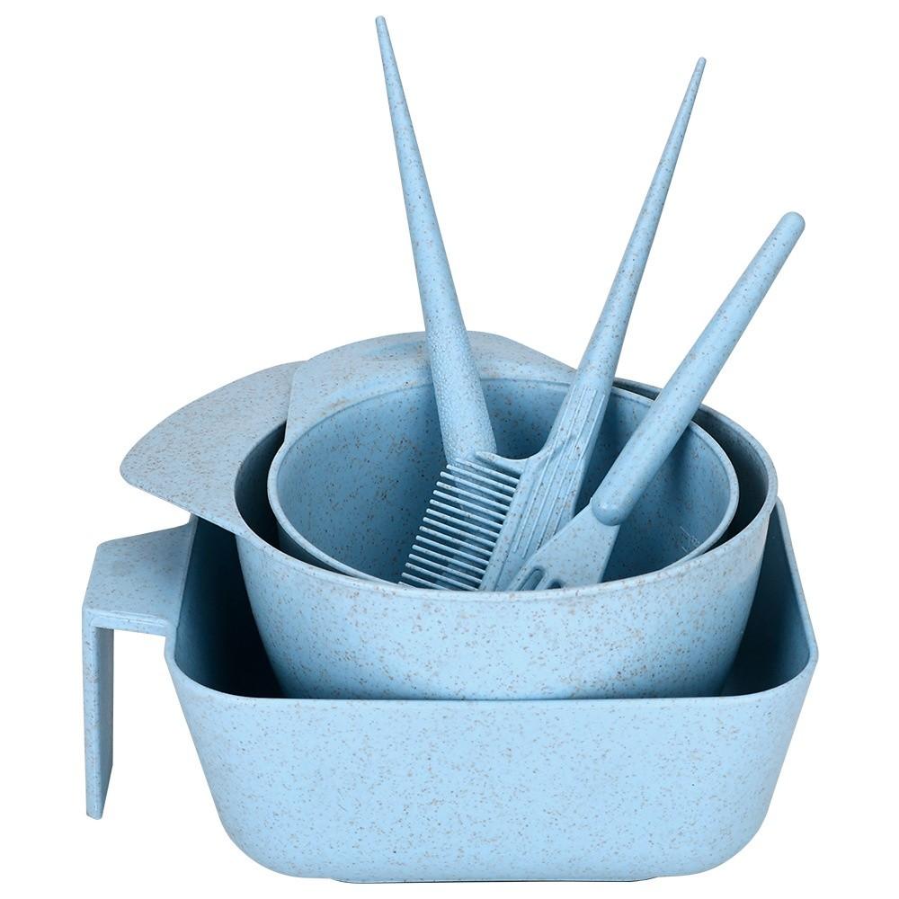 6Pcs 4 Colors Hair Dye Tools Set Hairdressing Mixing Bowl Brush Set for Stylist