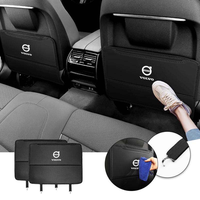 Для Volvo V60 V40 XC90 S60 XC60 V50 V70 S90 XC40 S80 V90 EX30 Защитный коврик от пинков на спинку сиденья автомобиля из ПУ-кожи, предотвращающий загрязнение