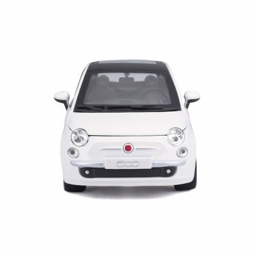 Bburago 1/24 Scale Fiat 500 2007 White / Diecast Model Car, Finished Product, 18-22106