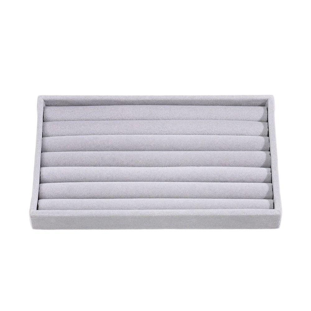 Бархатный поднос для ожерелья Штабелируемая витрина Ящик-органайзер Лотки Кольцо Браслет Ожерелье