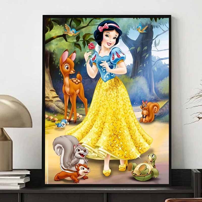 Disney Алмазная живопись Белоснежка и Лесные Друзья Тематическая Иллюстрация 5D Вышивка Крестом Подвесной Принт 5D Пазл Мозаика Вышивка Домашний Декор