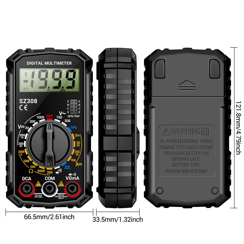 ANENG SZ308 Digital Multimeter Portable Mini Voltage Current Tester Multifunctional Multimeter Repair Maintenance Tools