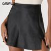 Женская новая эластичная сексуальная короткая юбка с высокой талией и разрезом