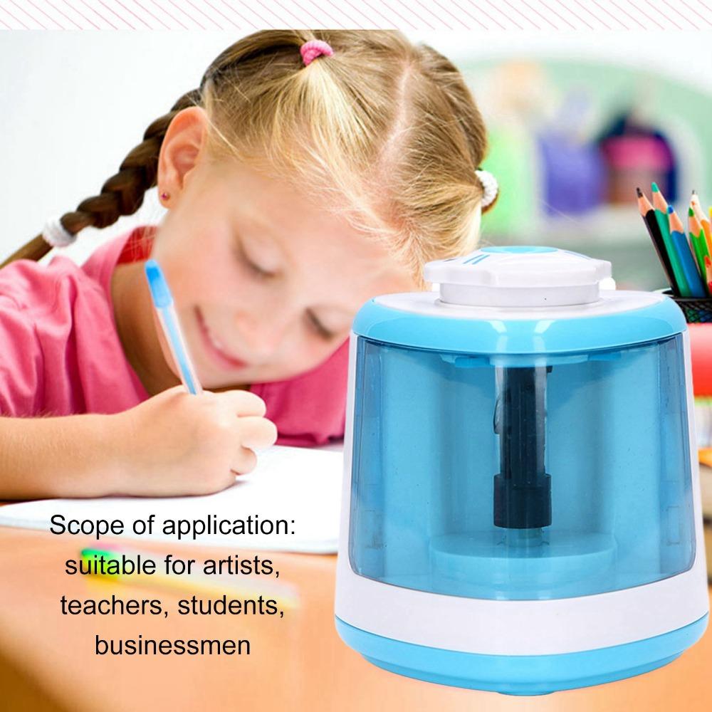 Blue Pencil Sharpeners Portable Pencil Trimmer Desk Stationery Student Daily Learning