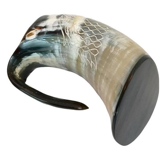 Кружка Nautral Horn, набор из 4 кружек, с печатью волка, посуда Viking для PUBG, Hiking Lover, натуральная, поэтому ее можно использовать в запрещенных для пластика местах.