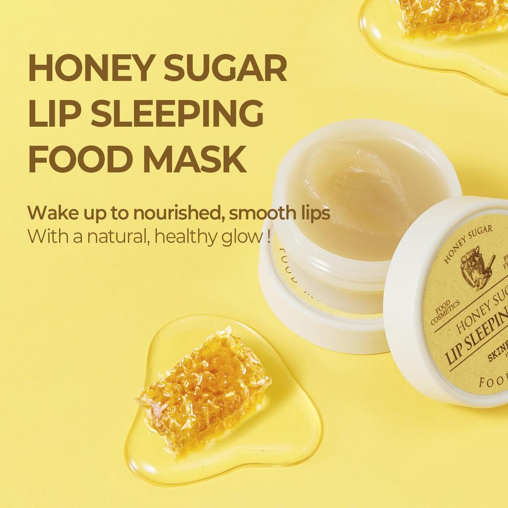 SKINFOOD Honey Sugar Food Mask Lip Sleeping Pack 21 мл Ночная маска для губ Бальзам для губ Крем для губ Скраб для губ Увлажняющий Корея