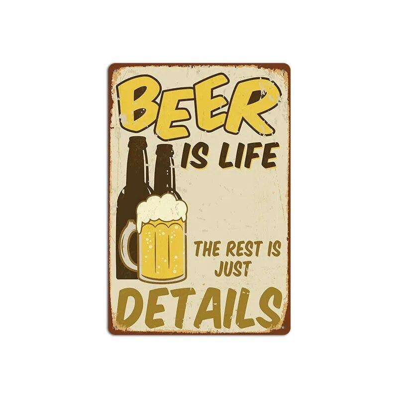 Vintage Cold Beer Metal Tin Sign 2023 New Iron Sheet Bar Background Wall Decoration Painting American Frameless Decorations