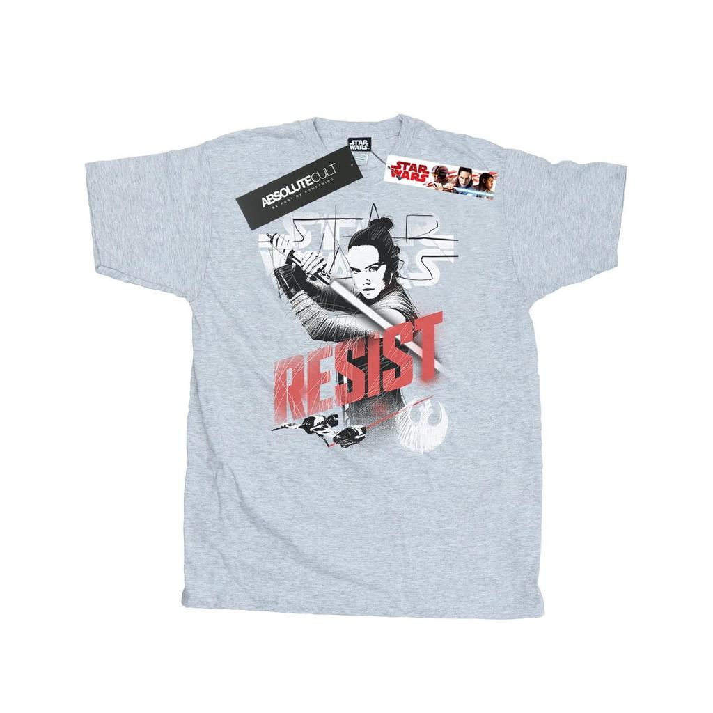 Star Wars Mens The Last Jedi Rey Resist T-Shirt