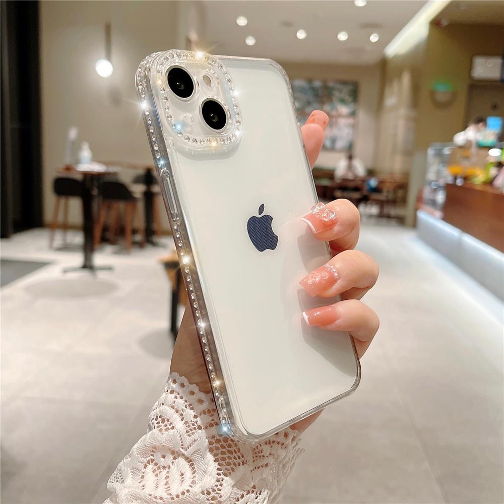 Роскошный чехол с бриллиантовым блеском для iPhone 16 15 11 12 13 14 Pro Max X XR XS 7 8 Plus, блестящий мягкий силиконовый чехол со стразами