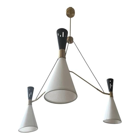 Люстра «Спутник» с тремя рожками и абажурами в стиле середины века, подвесной потолочный светильник для столовой, кухни, гостиной, спальни, уникальный