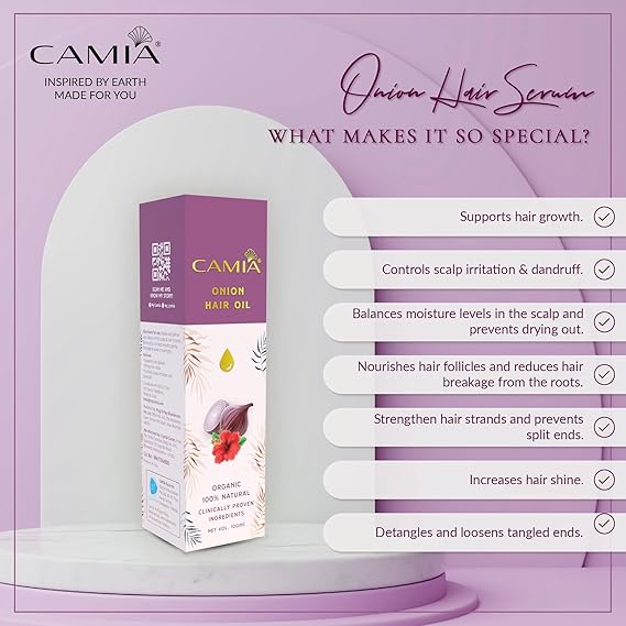 100% органическое луковое масло для волос | Масло для волос против выпадения волос | Питает кожу головы и стимулирует корни | Уменьшает выпадение и ломкость волос | 100 МЛ