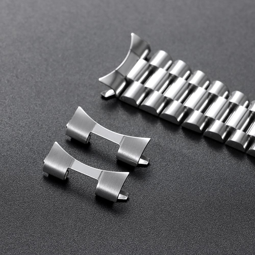 12/14/16/18/19/20/22/24mm for Rolex Stainless Steel Adapter for Seiko Curved End Link Strap Connector Watch Band Accessories