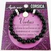 [R2348] - Designer Bracelet 'Corsica' Black Agate - 8 Mm