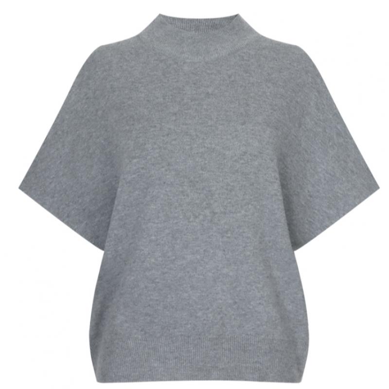 Shop Womens Mockneck Cap Sleeve Midseason Basic Knit Tee Beige Bom Wkn260045