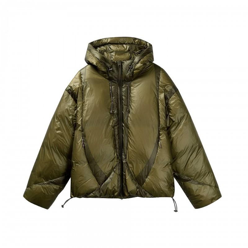 Unisex Winter Down Jacket 85% White Duck 670 Fill Power Warm Hooded Outdoor Sport Coat Fire Red Blue Green Orange