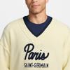 Nike Футбольный свитер Paris Saint-Germain Tech Pack Series с V-образным вырезом и длинными рукавами, трикотажный топ для мужчин, белоснежный FQ7801-744