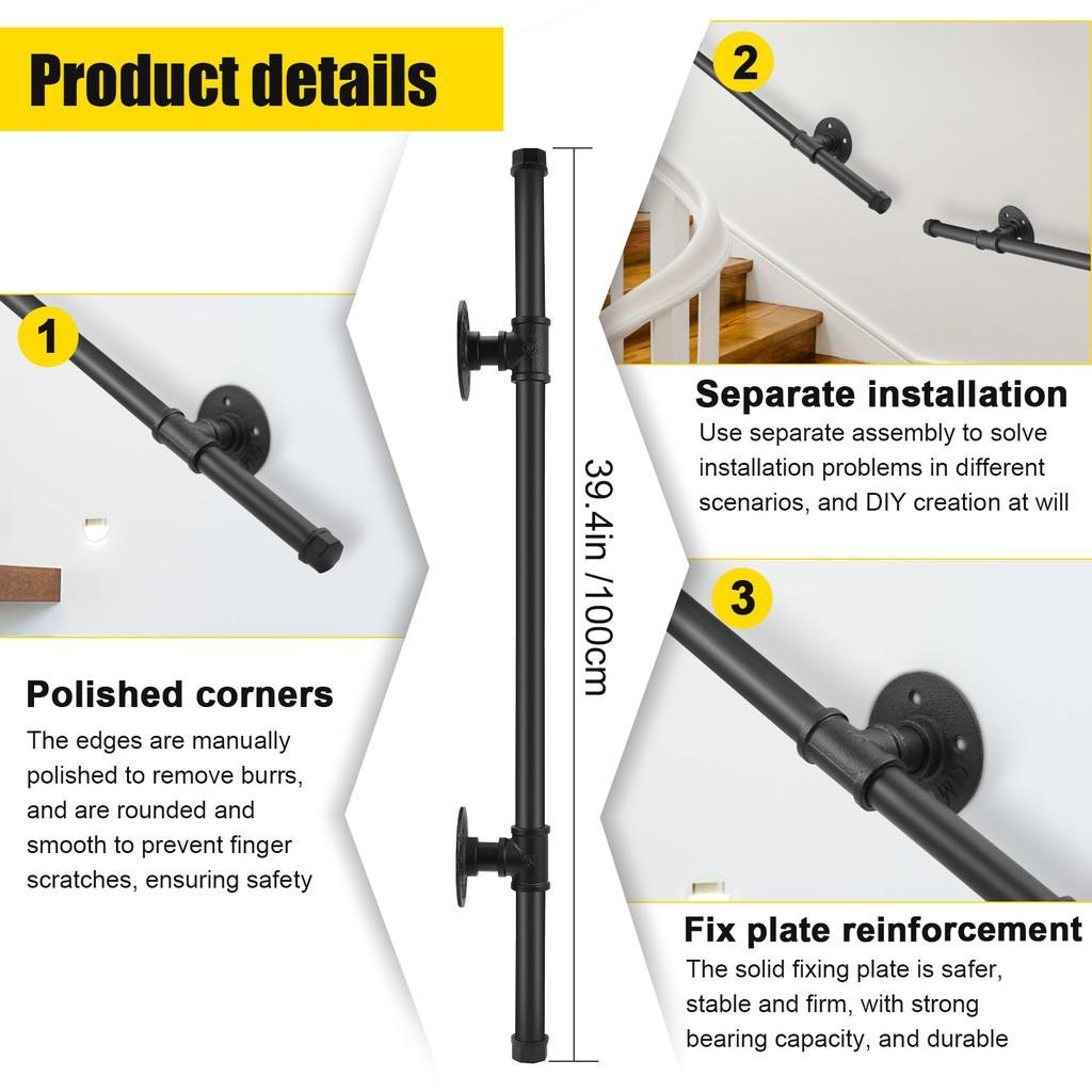 Лестницы Ступени Металлические Поручни Нескользящие Легко Устанавливаемые Лестницы Крыльцо Поручни Наружные Внутренние Лестницы Крыльцо Поручни Настила