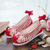 Bow Shoes, Hanfu Shoes, Single Shoes/cotton Shoes, Ancient Bridal Shoes, Embroidered Cloth Shoes, Same-robe Women's Shoes