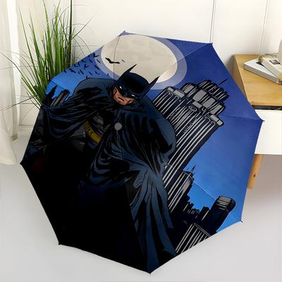 1pc Batman, Moonlight Automatic Folding Umbrella - Compact 8-Rib Design, Durable Plastic & Iron1083L