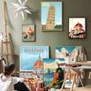 Florence Italy Print Europe Travei Anime Posters Sticky Whitepaper Sticker Diy Room Bar Cafe Kawaii Room Decor
