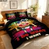 Jeffy Pattern Bedding Quilt Set Quilt Cover Pillowcase Home Birthday Gift(1 * duvet cover + 2 * pillowcase, without core)