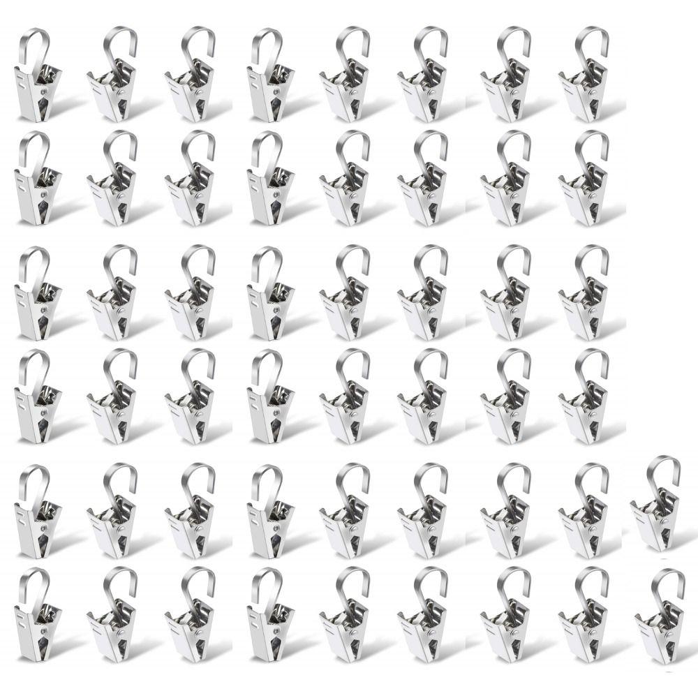 50 шт. Прочные железные крючки для штор, Прочные зажимы для штор, Зажимы для штор из нержавеющей стали, Окно