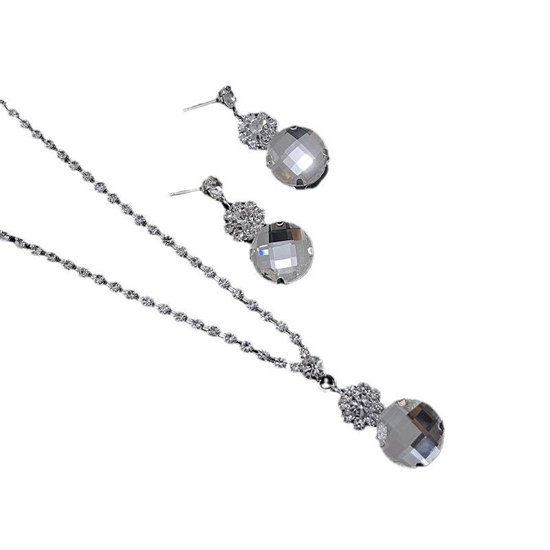 Свадебный цветок, циркон, ожерелье, серьги, свадебное платье, студия, популярные женские украшения, ювелирные изделия