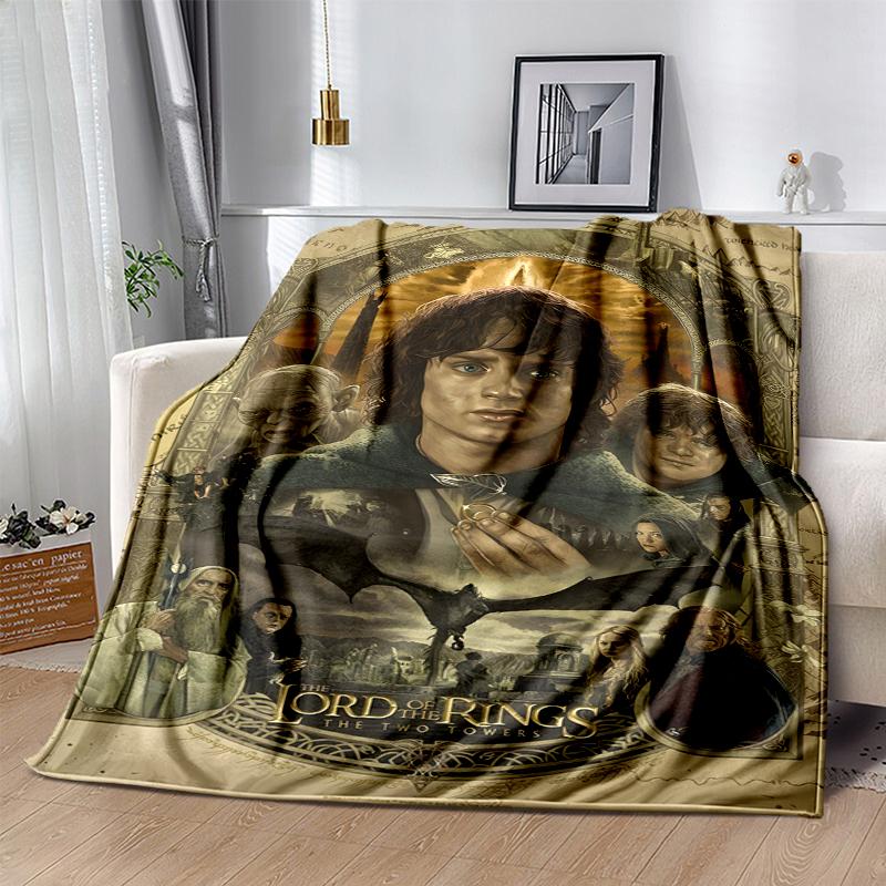 Tolkien Fan Flannel Blanket Soft Warm All-Season Throw, Design for Camping, Car Travel, Hiking Sofa, Bed, Office Perfect Gift for Parties