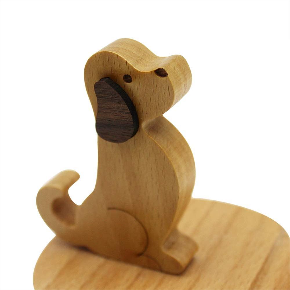 Cell Phone Cute Dog Wood Wooden Smartphone Standing Phone Holder Stands Phone Bracket