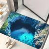 3D Visual Deception Doormat Optical Illusion Non-Slip Floor Mat Absorbent Endless Abyss Machine Washable Rug for Bathroom Bedroom Camping Yoga