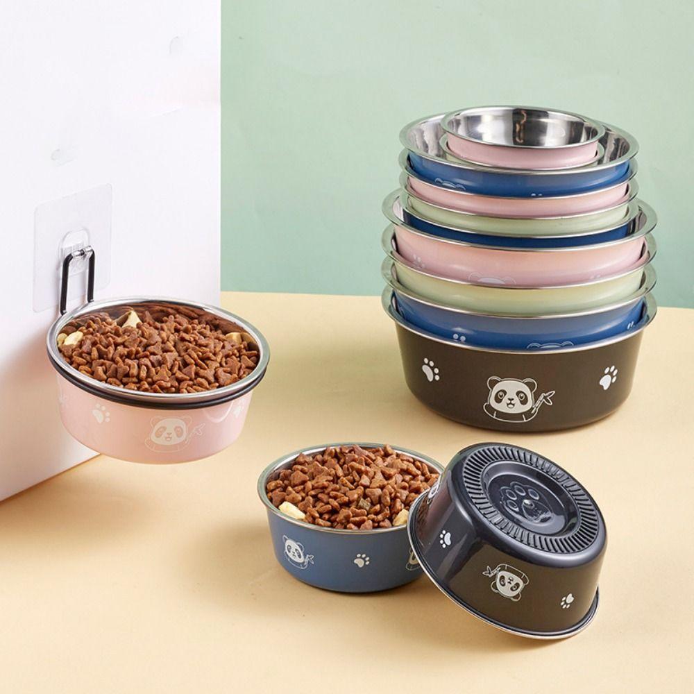 Нескользящая миска для кормления кошек с рисунком панды, поднос для питья и еды для щенков и котят