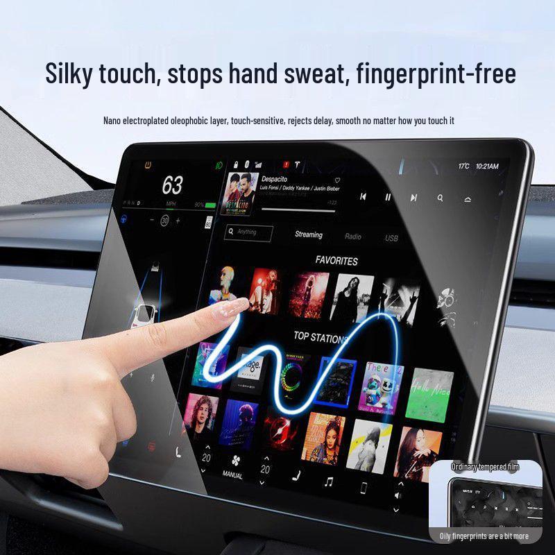 Tesla Model Y/3 2025 Edition: Ультрапрозрачное закаленное стекло для центральной консоли и заднего подлокотника