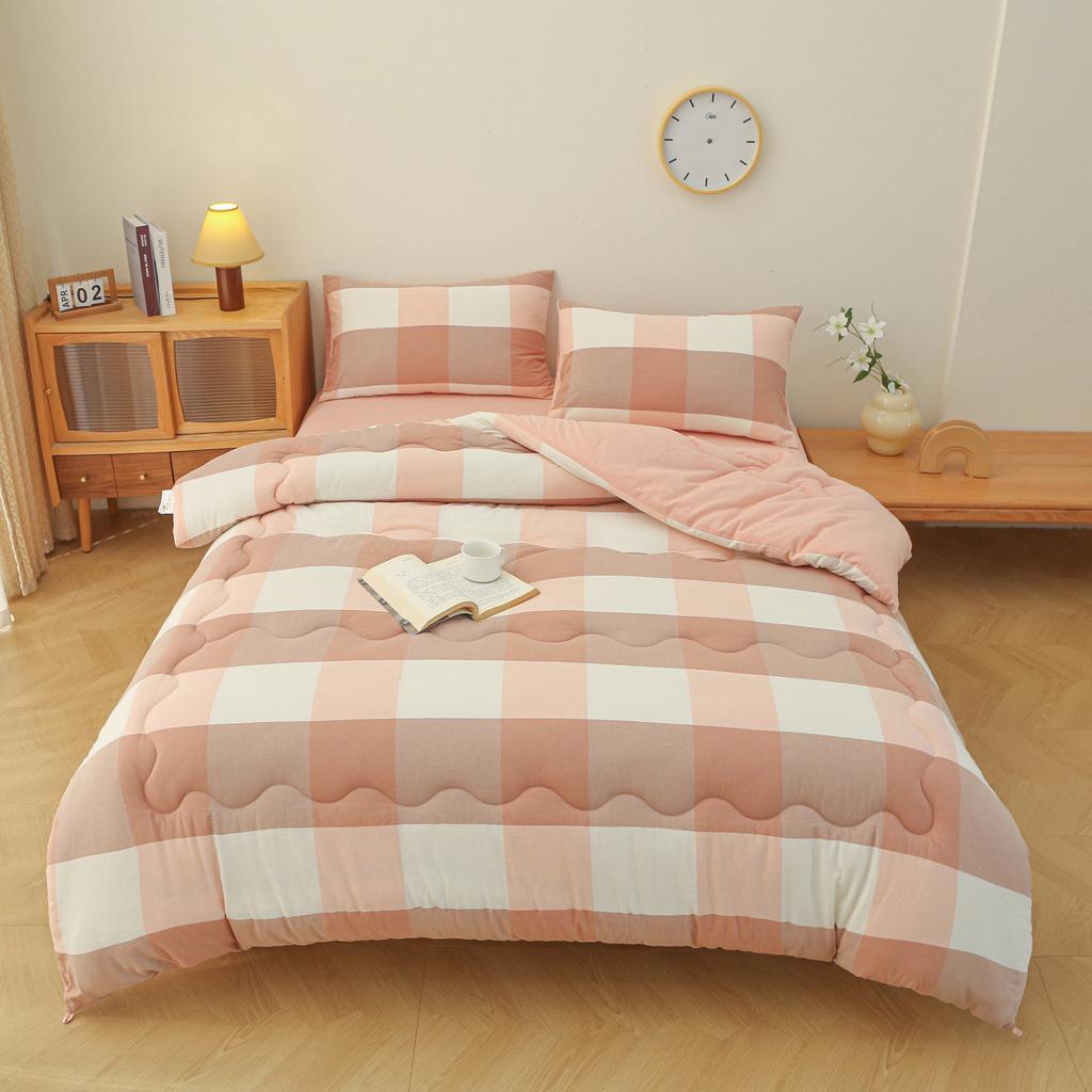 Cheap Thicken Polyester Quilts Beddings Stripes Warm Super Soft Comforter Core Bed Sheets Blankets for Winter