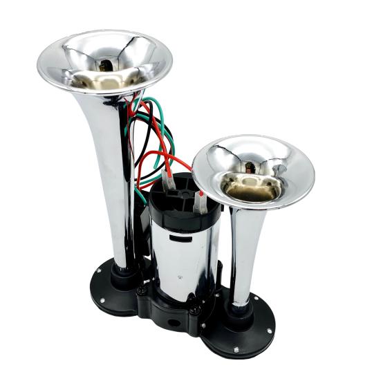 Car Air Horn Dual Trumpets with Air Compressor Simple Installation Universal Powerful Super Loud Truck Train Horn Kit