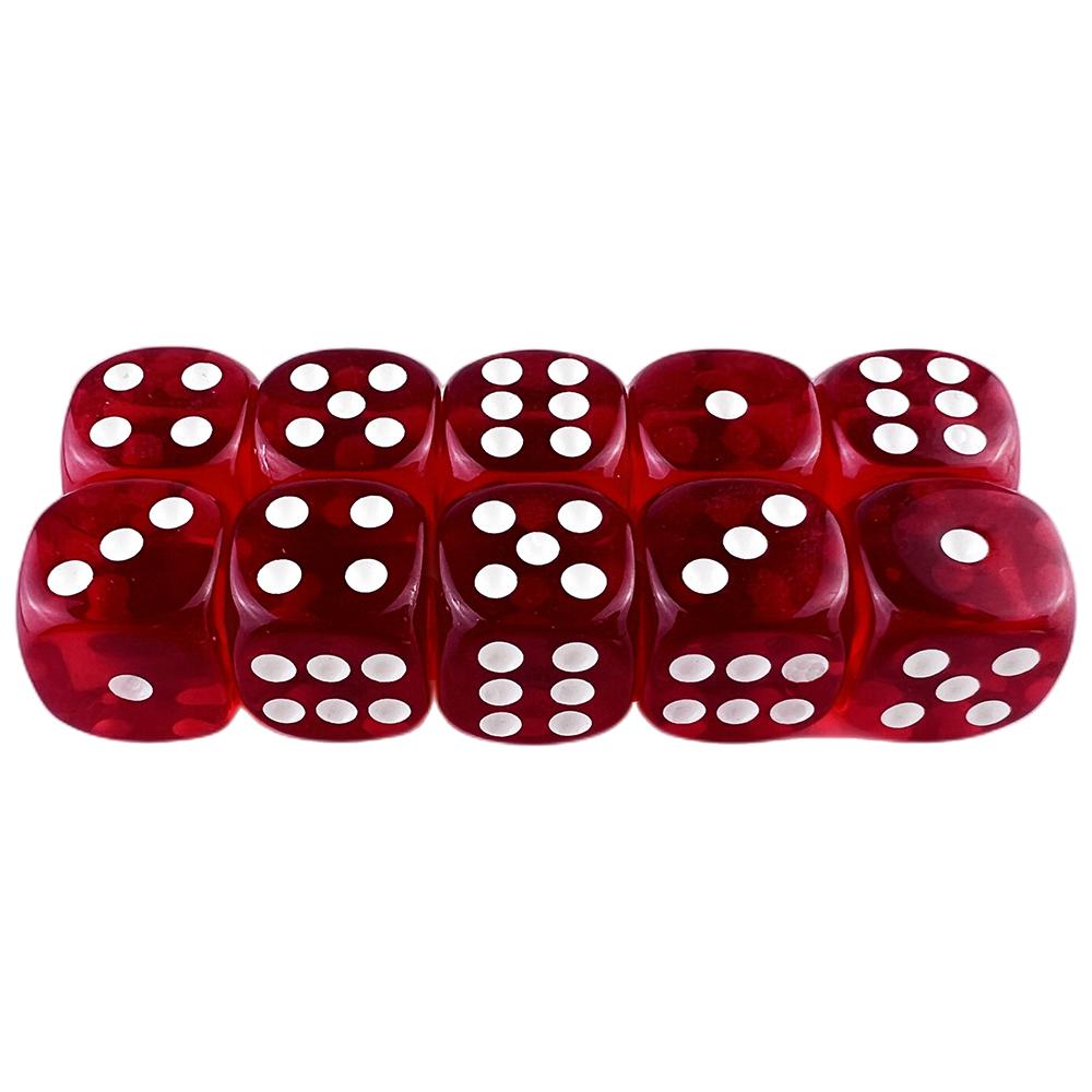 Candy Color Dice 10pcs 6 Sided Translucent Dice Acrylic Game Dice Set