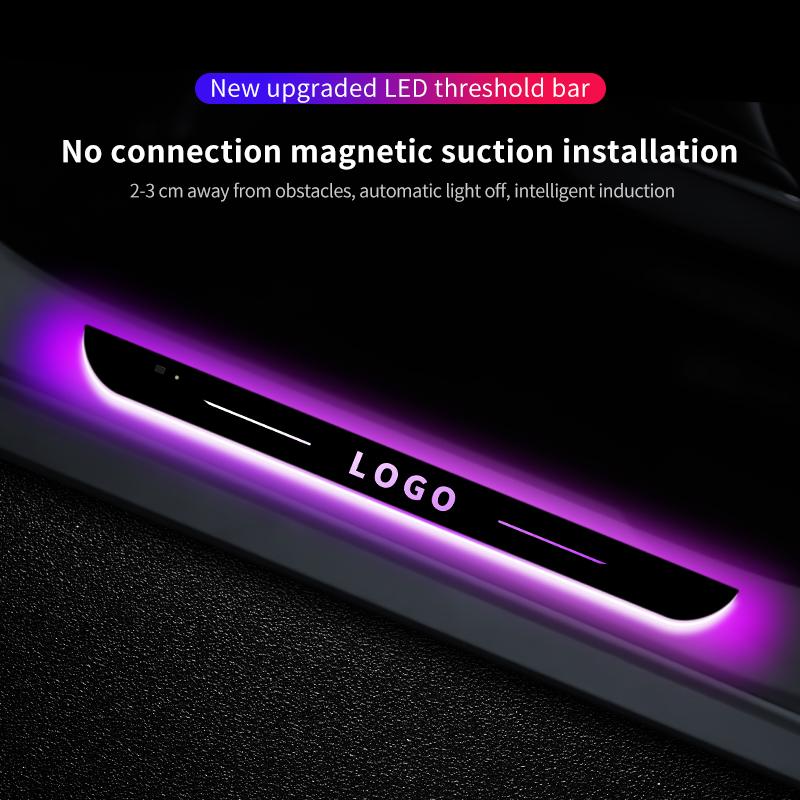 [Customized] Car door illuminated sill light logo Projector lamp USB Power Moving LED Welcome Pedal Car Scuff Plate Pedal light