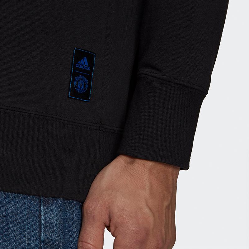 adidas Мужская черная толстовка с круглым вырезом Manchester United Icon GR3875
