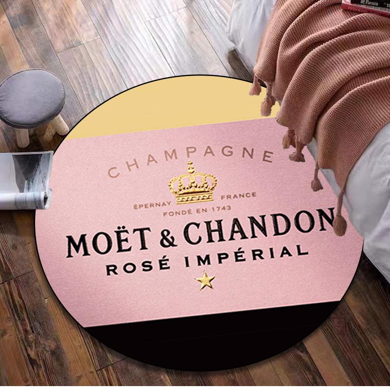 Moet Chandon Circular Rug - Office Decorative Carpet For Living Room Bedroom Door Mat Floor Rug Computer Chair Area Rug