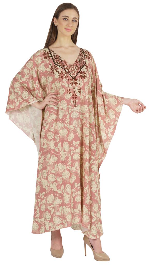 Moomaya Kimono Maxi Dress Длинный кафтан с принтом для женщин Cover-Up Caftan Beach Resort