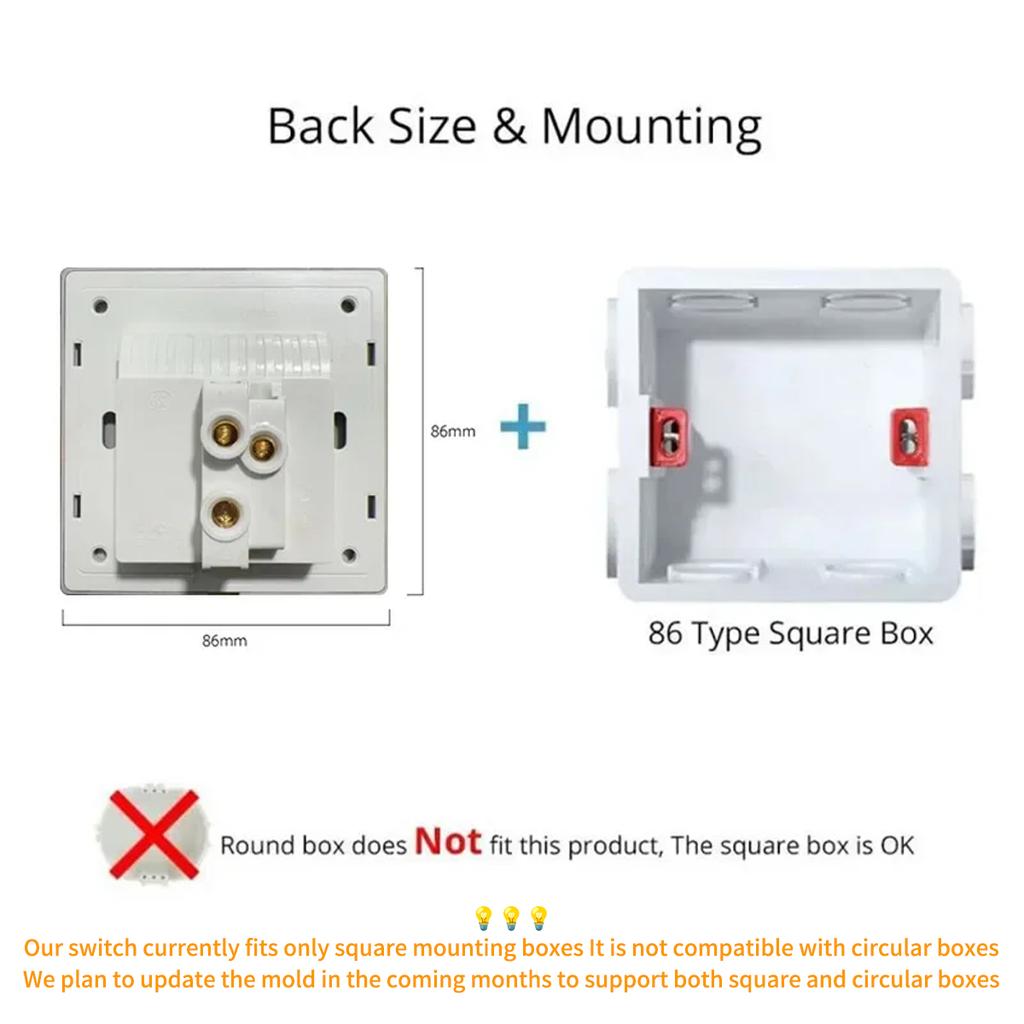 Glass Touch Switch Tempered Crystal Panel 1/2/3/4 Gang Wall Light Switches Sensitive LED Backlight Metal Push Button 110V 220V 3