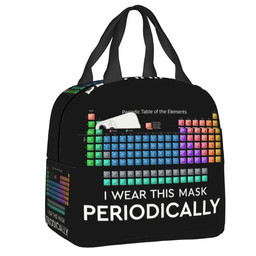 Учитель химии Периодическая таблица Изолированная сумка для ланча для ребенка Научная лаборатория Технологическая портативная термосумка-холодильник Еда Ланч-бокс для школы
