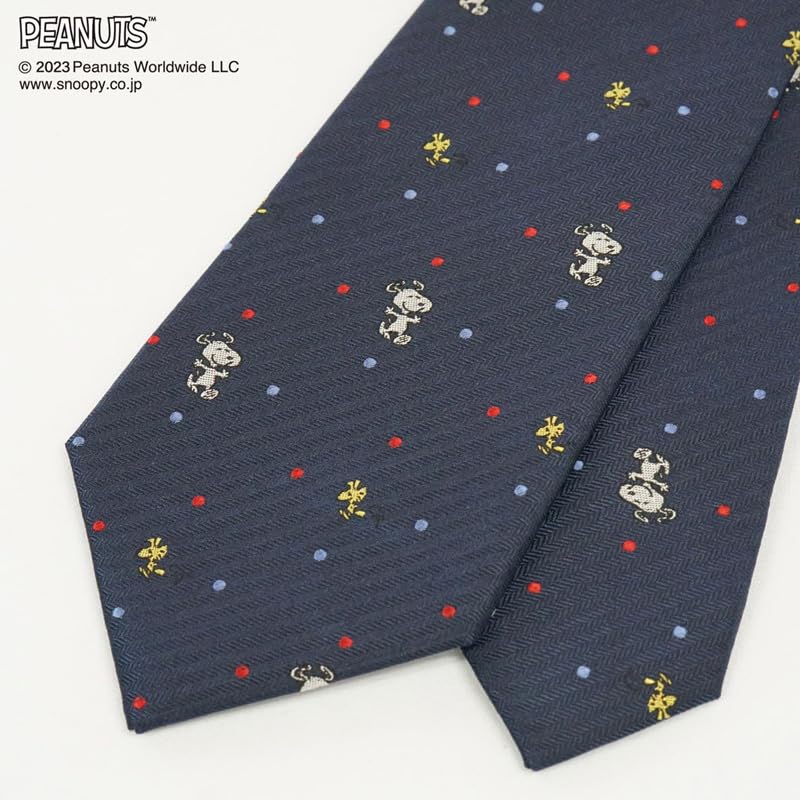 PEANUTS Снупи Вудсток Галстук, В горошек, PN918307, Темно-синий