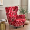 Feather Pattern Wing Chair Cover Stretch Spandex Armchair Covers Removable Relax Single Sofa Slipcovers With Seat Cushion Covers