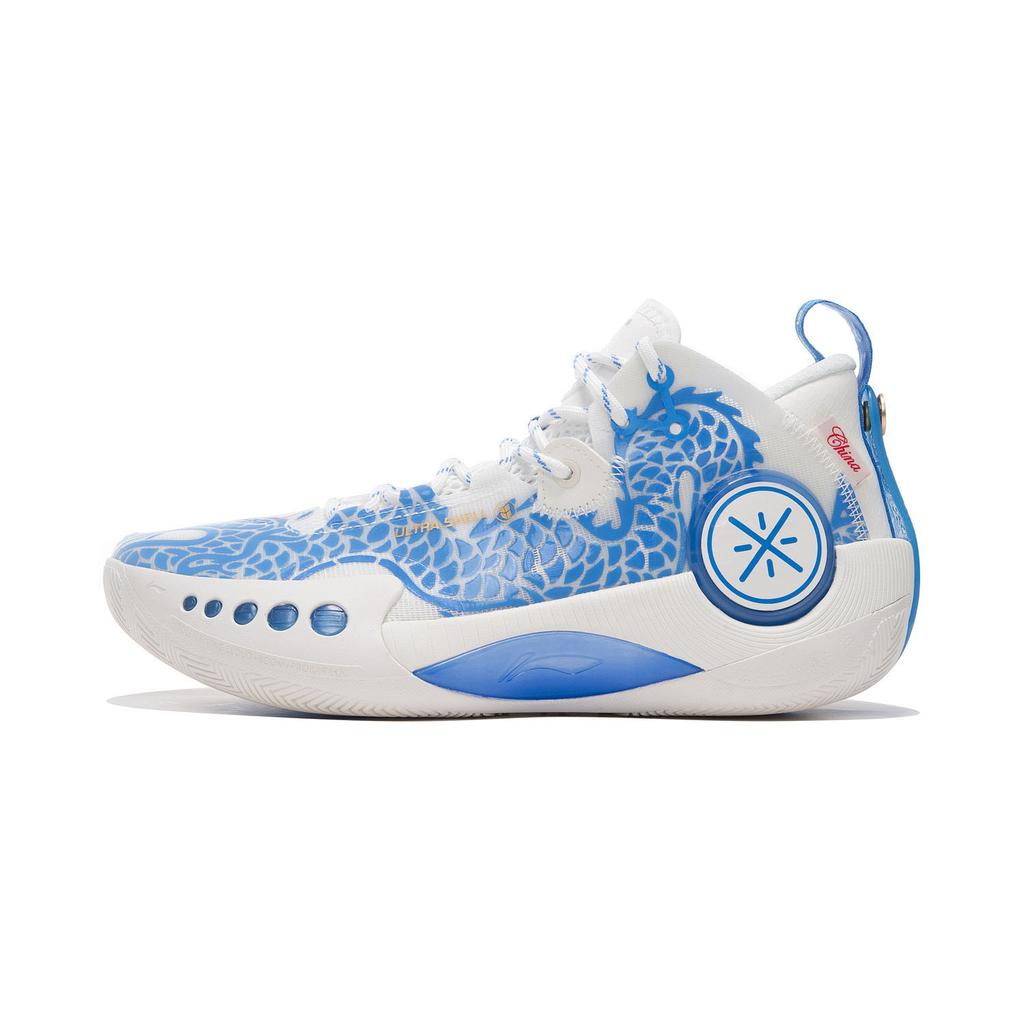 Li Ning Shadow 3 Сине-белый фарфор Амортизация Скользкая подошва Низкие Баскетбольные кроссовки Мужские Белый Синий ABPR049-9