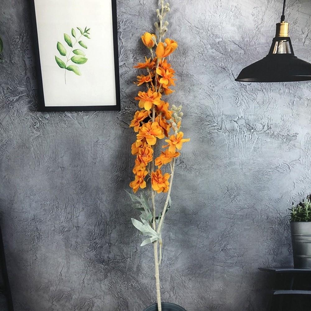 Искусственные флокированные дельфиниумы большого размера, шелковые поддельные цветы, композиция, свадебный декор