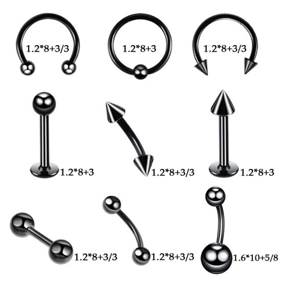 42шт 8 мм набор инструментов для татуировки губы брови уха шпилька пупка кольцо пирсинг